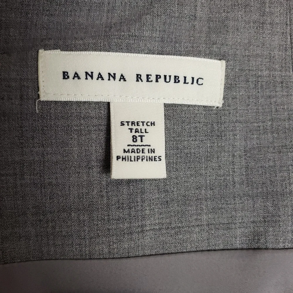 Banana Republic Size 8 Tall Stretch Wool Pencil Skirt Gray Modest Office Career - Picture 3 of 11